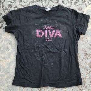 Paula Deen Kitchen Diva Short Sleeve T-Shirt Black Large